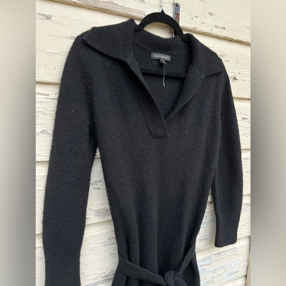 Banana Republic Career Office Luxury Wool Blend Johnny-Collar Sweater Midi Dress - Picture 8 of 11